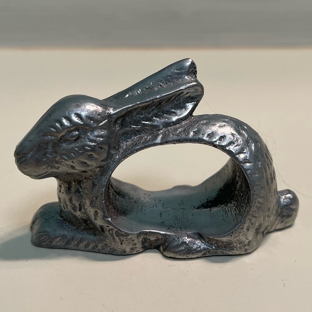 Vintage Arthur Court Pewter Bunny Rabbit Napkin Ring Perfect for Easter
